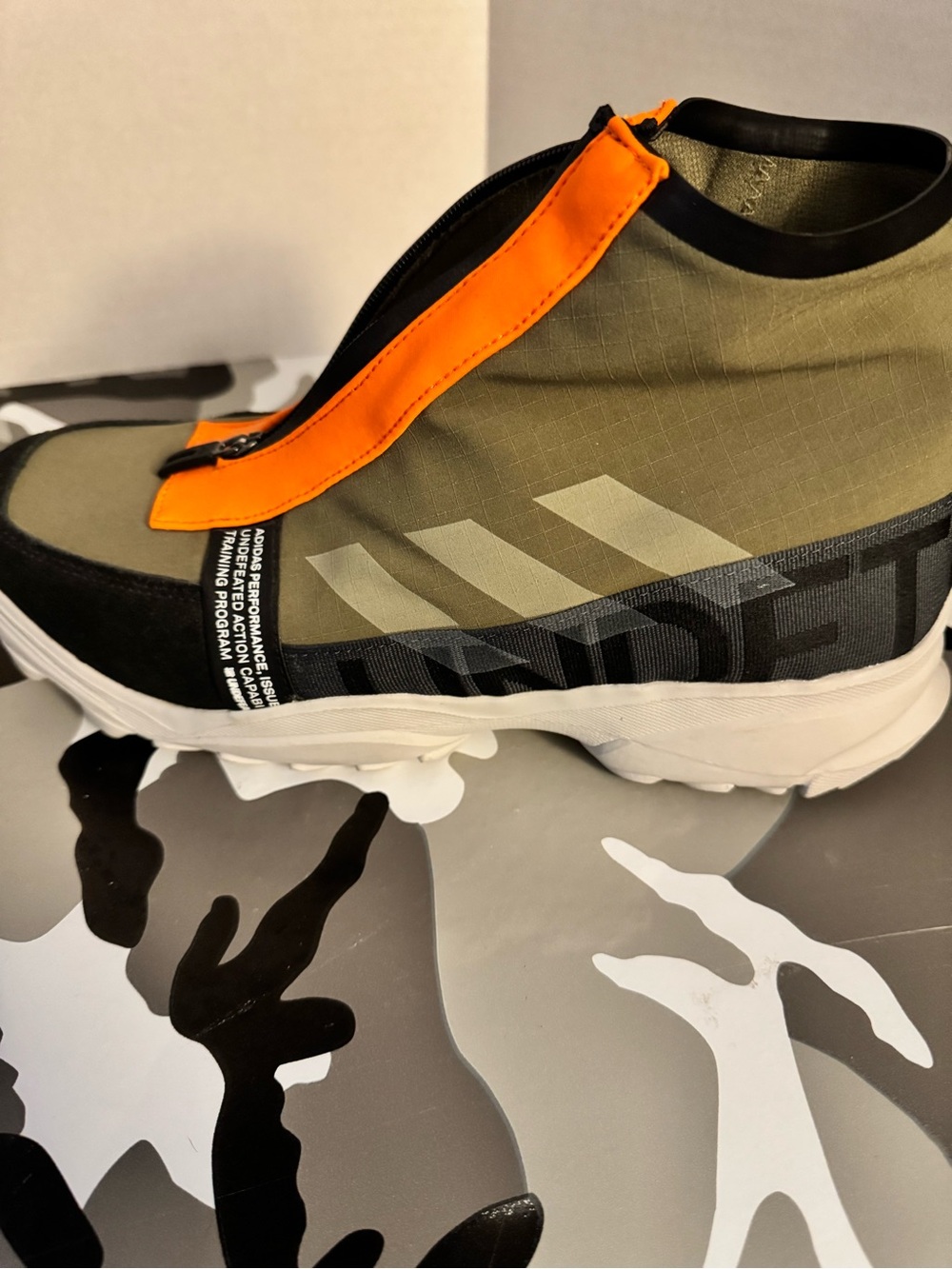 adidas Men's Trail Shoes in Olive Green with Orange Accents legit